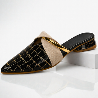 Lorena | Mules Destalonadas con Grabado Cocodrilo