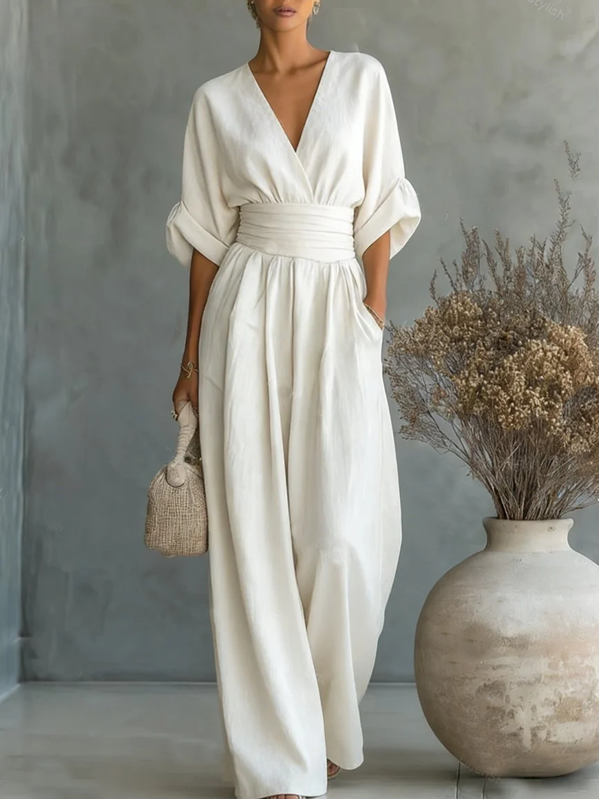 Sofía | Mono Elegante de Tiro Alto con Escote en V