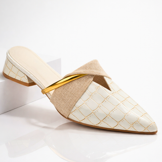 Lorena | Mules Destalonadas con Grabado Cocodrilo