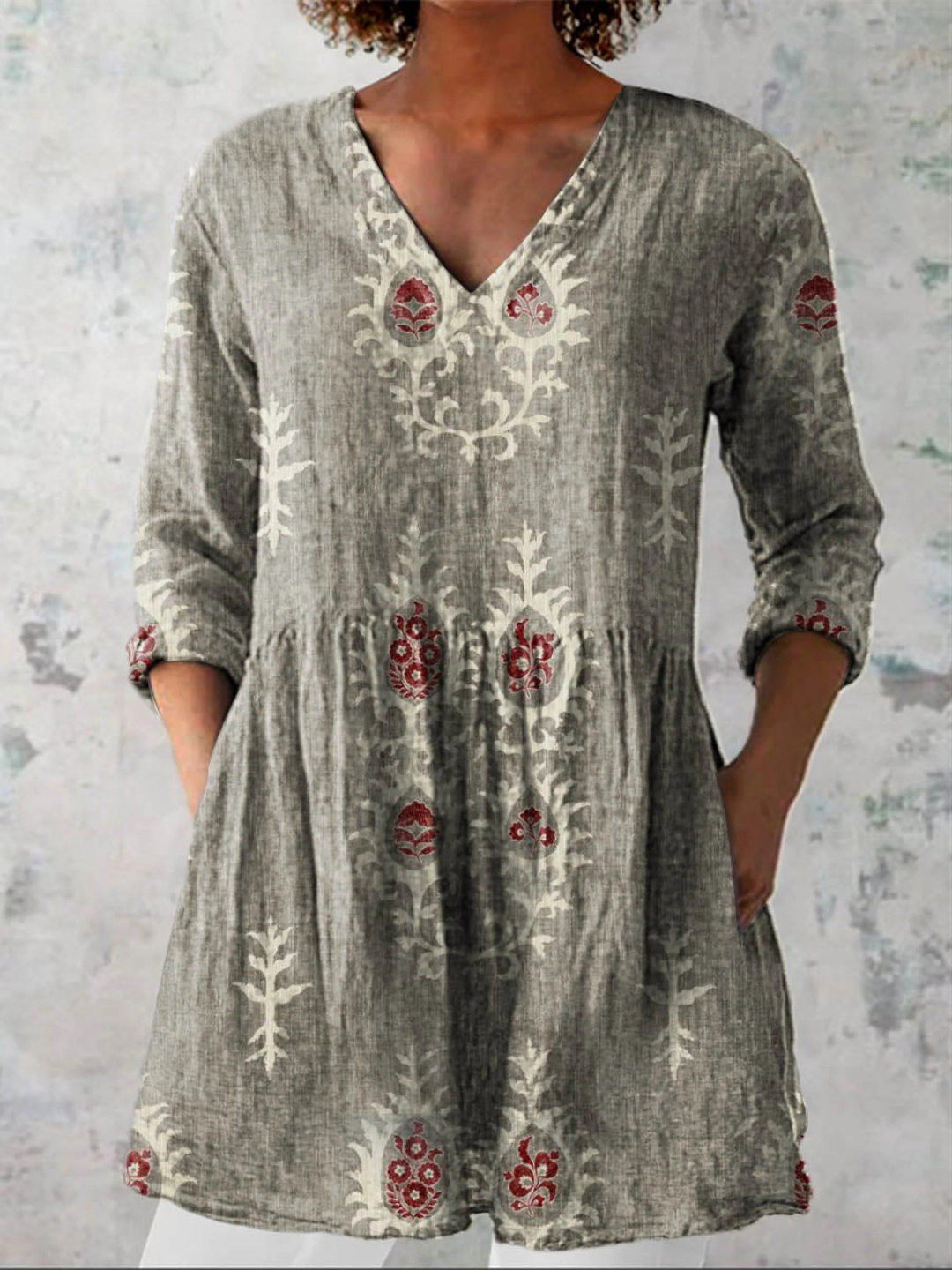 Silvia | Blusa Túnica Estampada de Corte Relajado