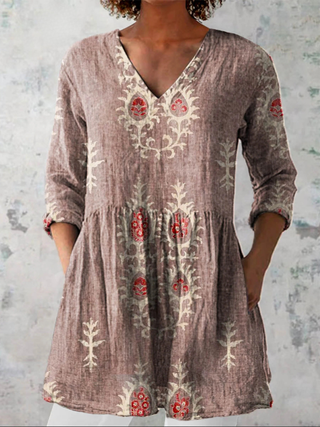 Silvia | Blusa Túnica Estampada de Corte Relajado