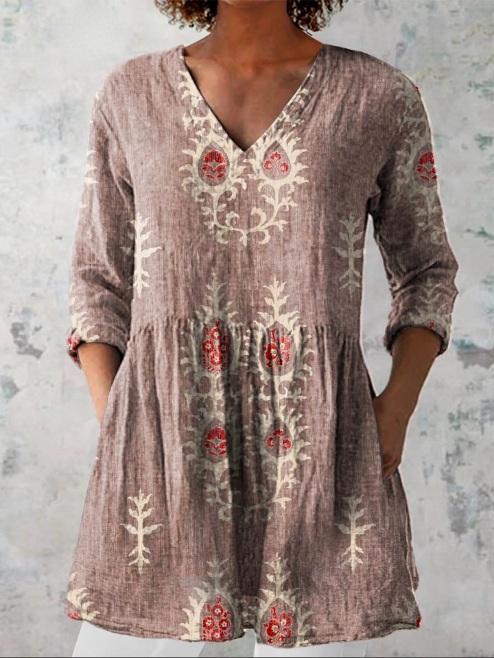 Silvia | Blusa Túnica Estampada de Corte Relajado