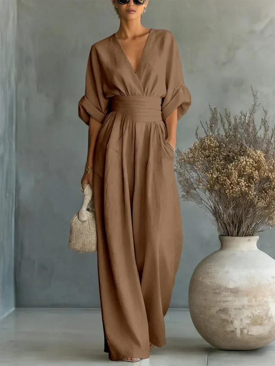 Sofía | Mono Elegante de Tiro Alto con Escote en V