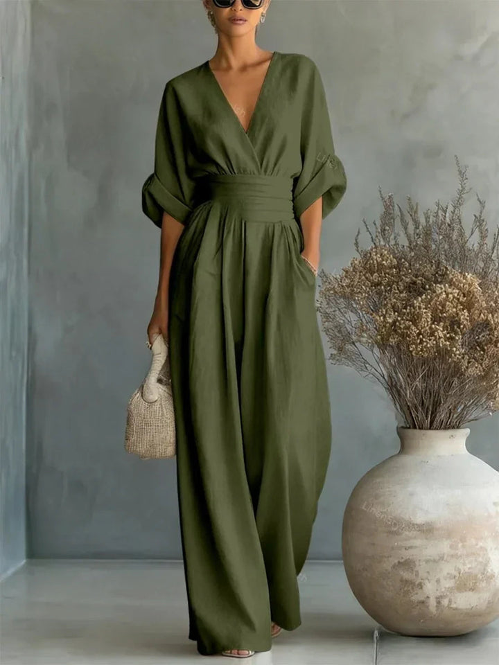 Sofía | Mono Elegante de Tiro Alto con Escote en V