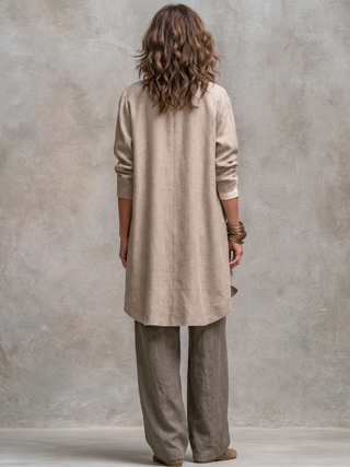 Paloma | Conjunto de Tres Piezas con Chaqueta, Top y Pantalón Palazzo