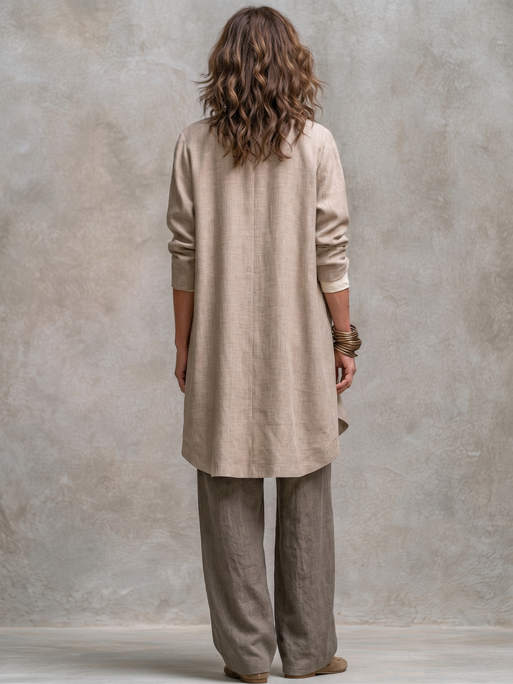 Paloma | Conjunto de Tres Piezas con Chaqueta, Top y Pantalón Palazzo