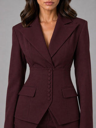 Amparo | Conjunto de Americana Entallada y Pantalón Palazzo