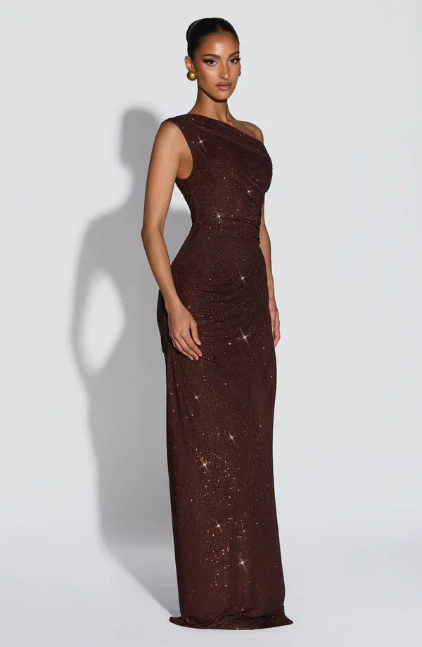 Amalia | Vestido Largo de Satén con Escote en V
