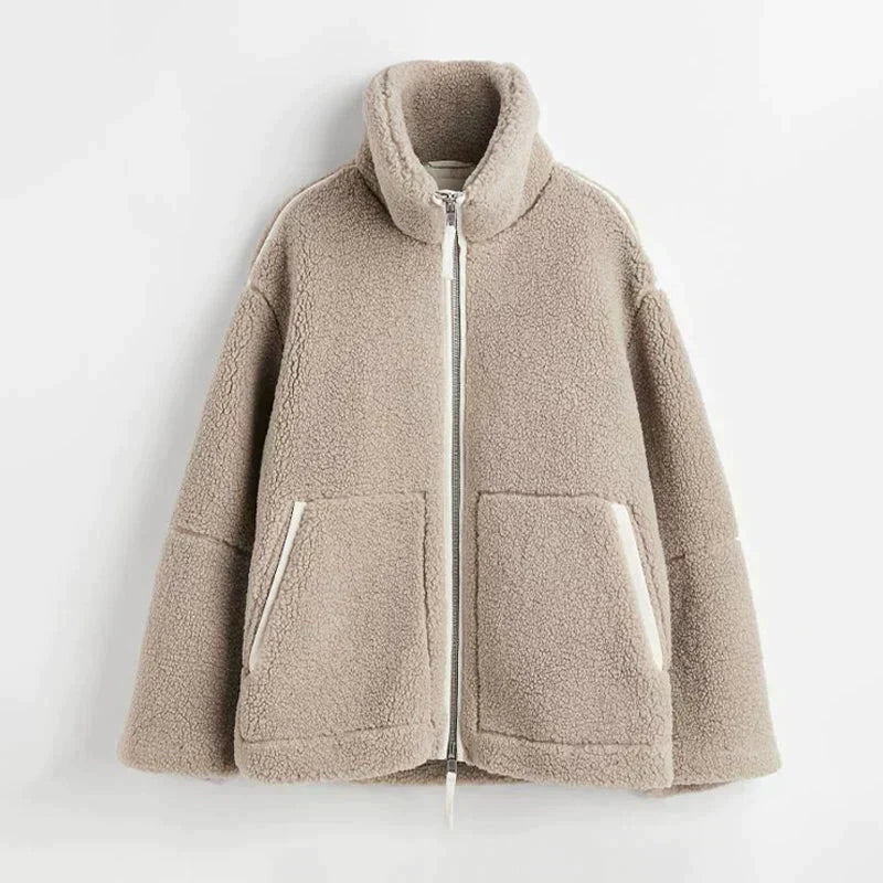 Aitana | Chaqueta Teddy Oversize con Cuello Alto