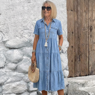 Paula | Vestido Vaquero Midi de Corte Relajado