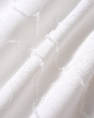 Macarena | Vestido Largo de Jacquard con Espalda Cruzada – Blanco