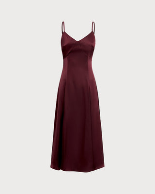 Blanca | Vestido Largo Evasé de Satén