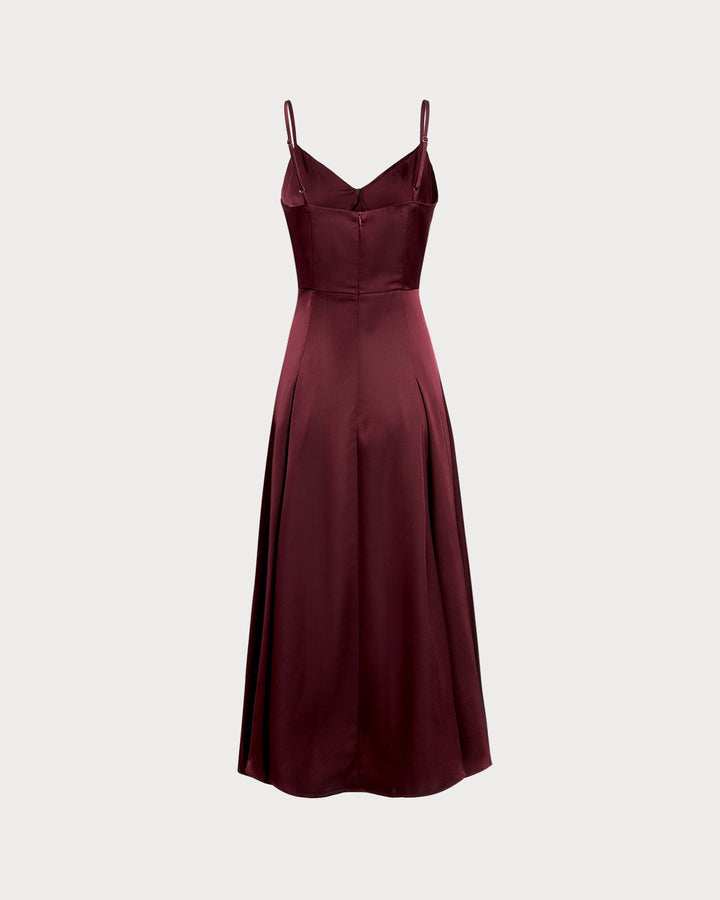 Blanca | Vestido Largo Evasé de Satén